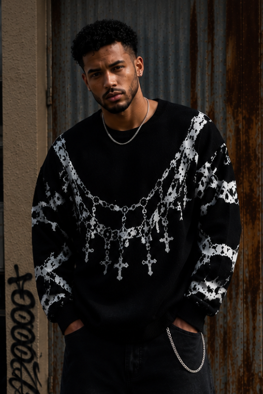 Men’s Crossfire Sequin Knit Pullover Sweater