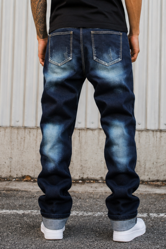 Men’s Ribbed Distressed Skinny Jeans