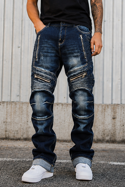 Men’s Ribbed Distressed Skinny Jeans