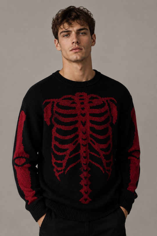 Men’s Grim Strike Skull Knit Sweater
