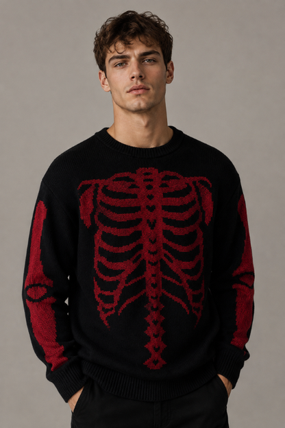 Men’s Grim Strike Skull Knit Sweater