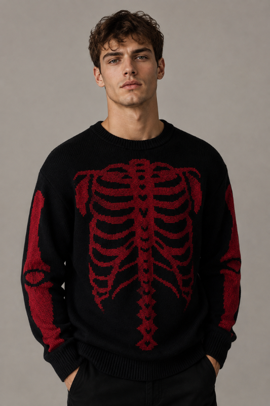 Men’s Grim Strike Skull Knit Sweater