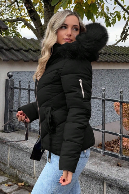 Women’s Snow Kissed Fuzzy Hooded Puffer Coat