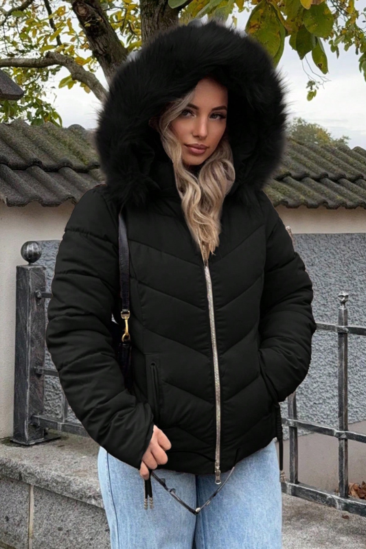 Women’s Snow Kissed Fuzzy Hooded Puffer Coat