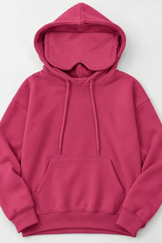 Women’s Long Sleeve Built-In Travel Eye Mask Hoodie