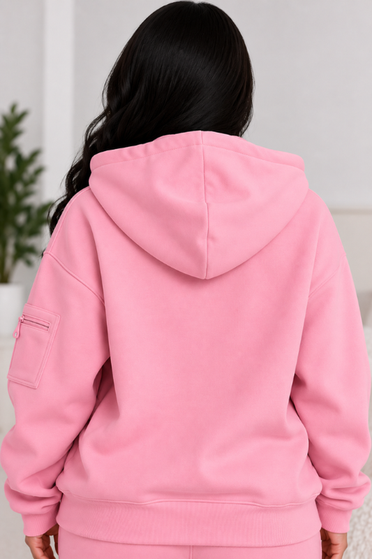 Women’s Long Sleeve Built-In Travel Eye Mask Hoodie