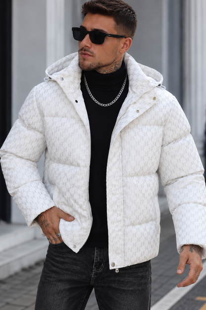 Men’s Blackout Studded Puffer Coat