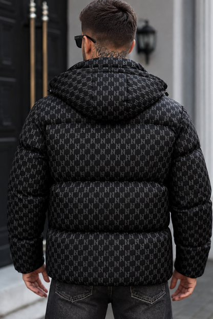 Men’s Blackout Studded Puffer Coat