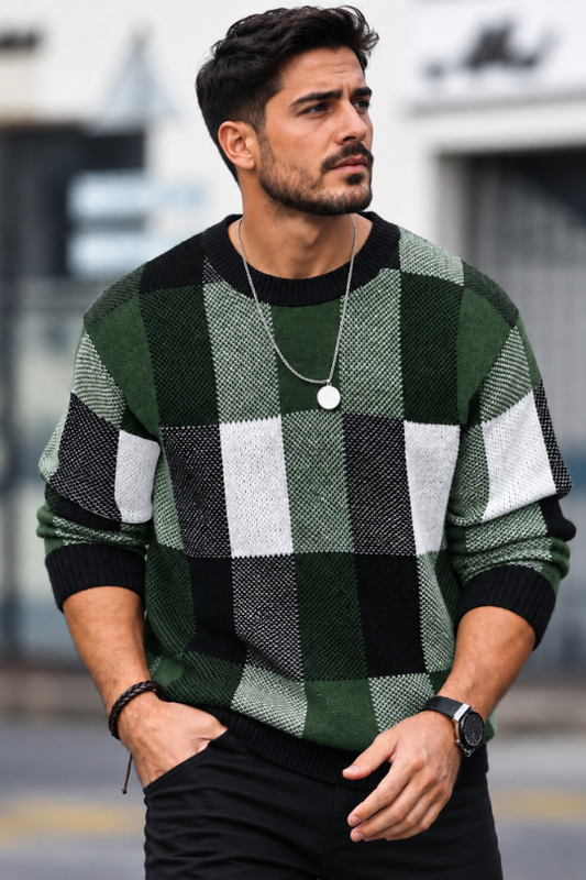 Men’s Checkpoint Plaid Knit Sweater