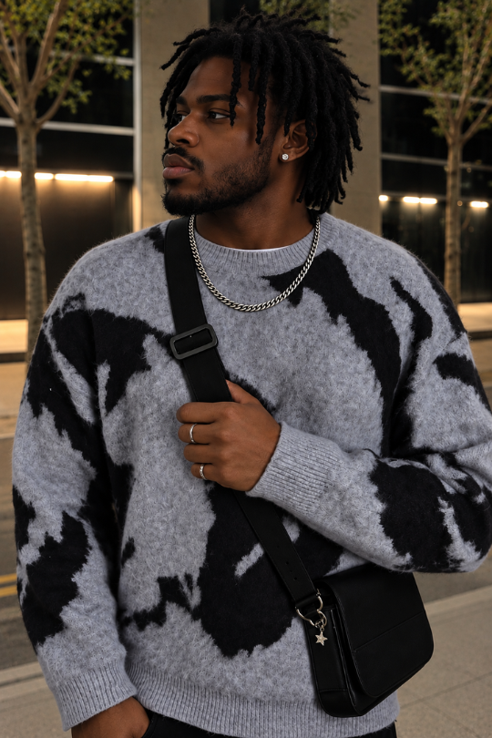Midnight Apex Brushed Knit Sweater