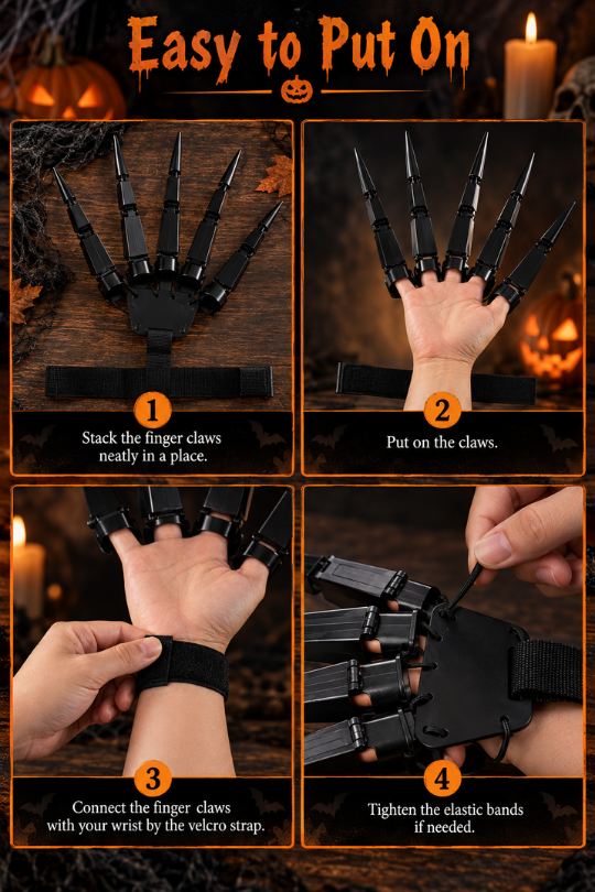 Midnight Bone Articulated Skeleton Claws