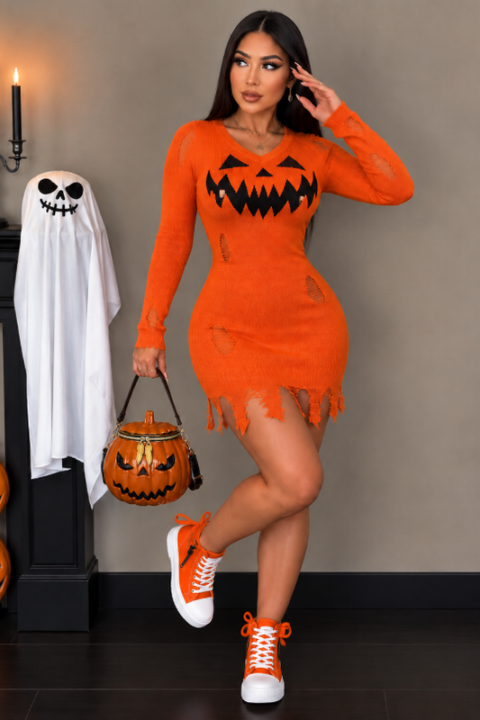 Women’s Pumpkin After Dark Sweater Dress