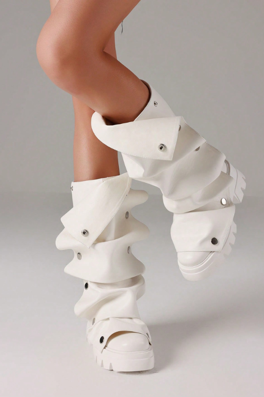 Women's Mid Y2K Platform Heels Ruch Boots