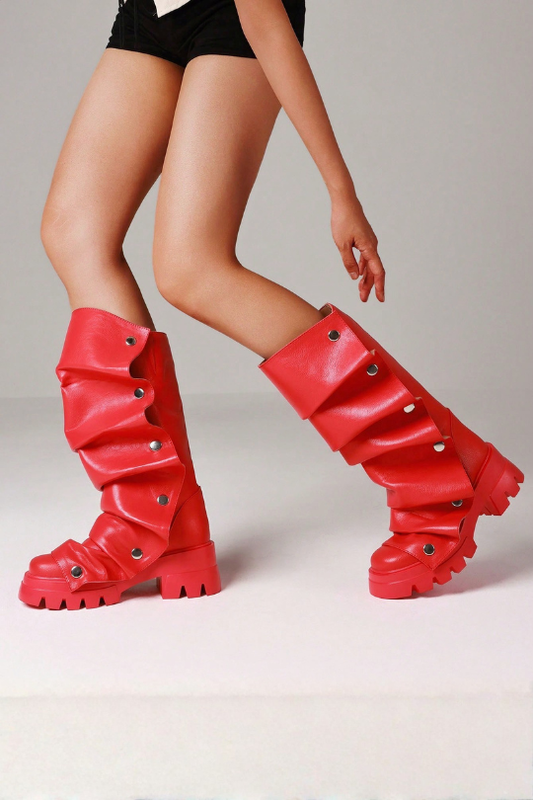 Women's Mid Y2K Platform Heels Ruch Boots