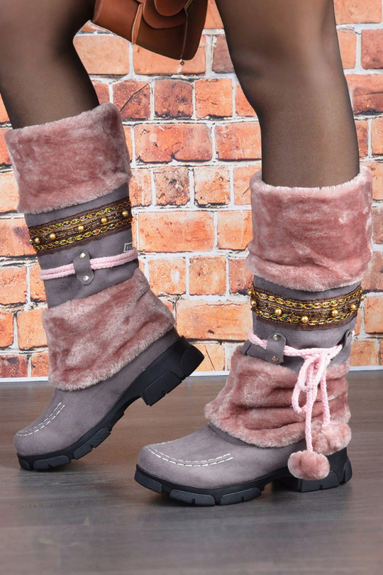 Women's Winter Furry Pompom Snow Boots