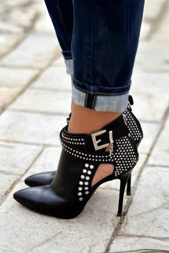 Tora Rhinestone Stiletto Ankle Booties