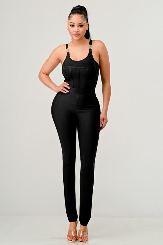 Women's Sleeveless Stretch Bandage Jumpsuit