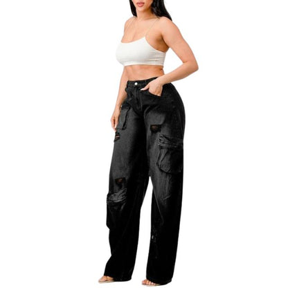 Legacy Black Washed Out Cargo Pants