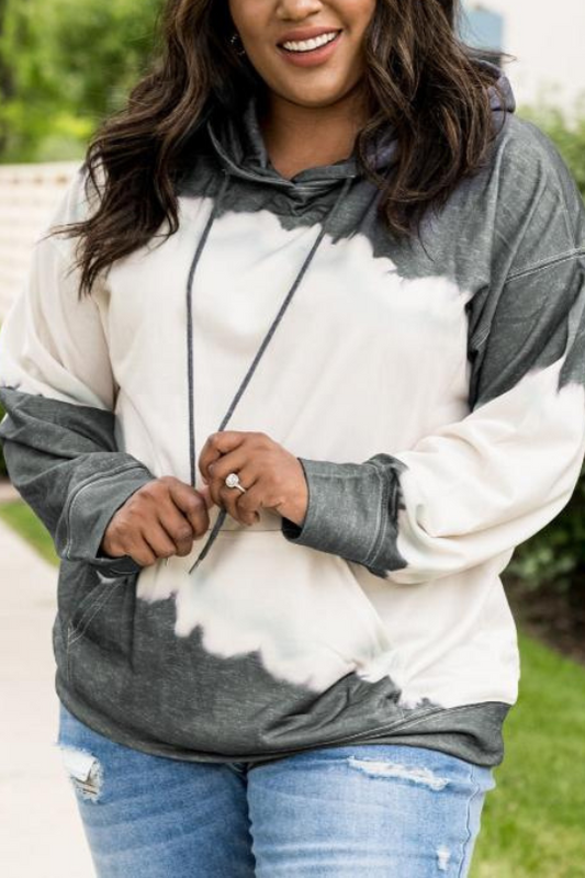 Plus Size Cross-Canvas Tie Dye Hoodie