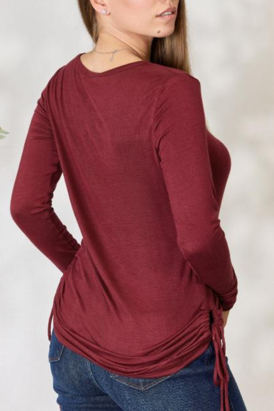 Long Sleeve Round Top Blouse