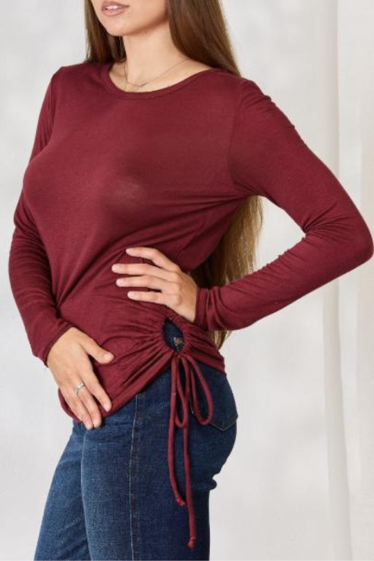 Long Sleeve Round Top Blouse