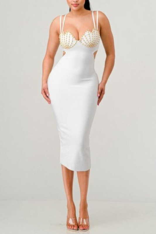 Sexy Midi Spaghetti Strap Bandage Dress