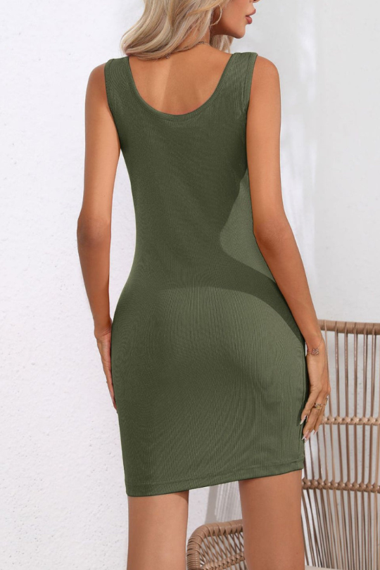 Solid Sleeveless Bodycon Mini Dress