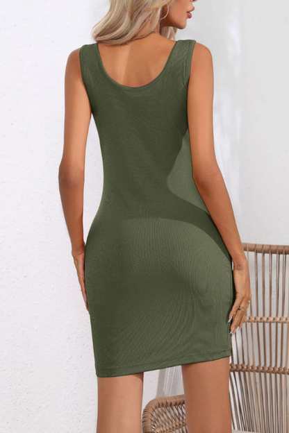 Solid Sleeveless Bodycon Mini Dress