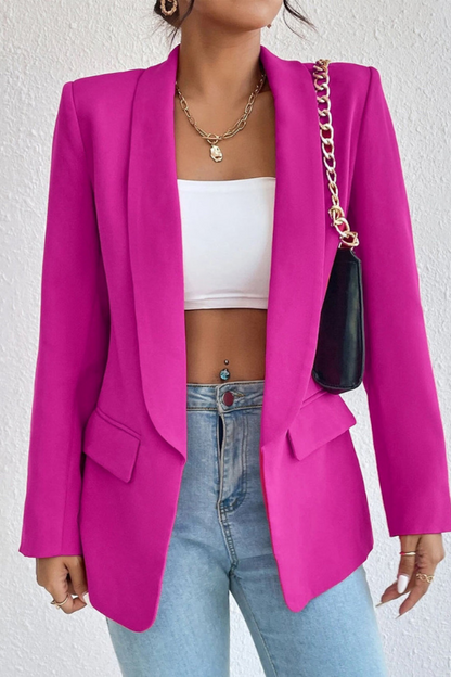 Square Shoulder Long Sleeve Blazer