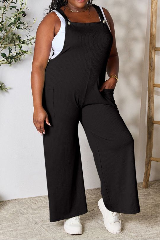 Casual Wide Leg Strap Shoulder Jumpsuit