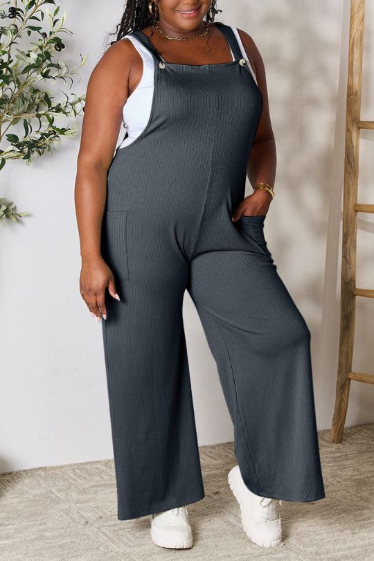 Casual Wide Leg Strap Shoulder Jumpsuit