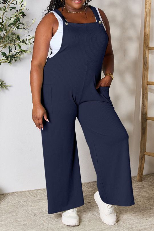 Casual Wide Leg Strap Shoulder Jumpsuit