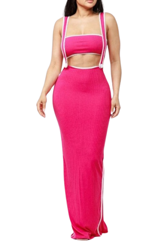 Two Piece Cropped Tube Top Dress Set