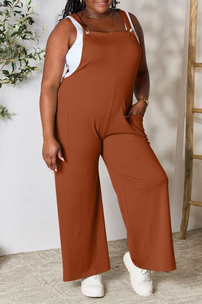 Casual Wide Leg Strap Shoulder Jumpsuit