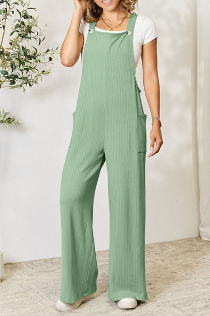 Casual Wide Leg Strap Shoulder Jumpsuit