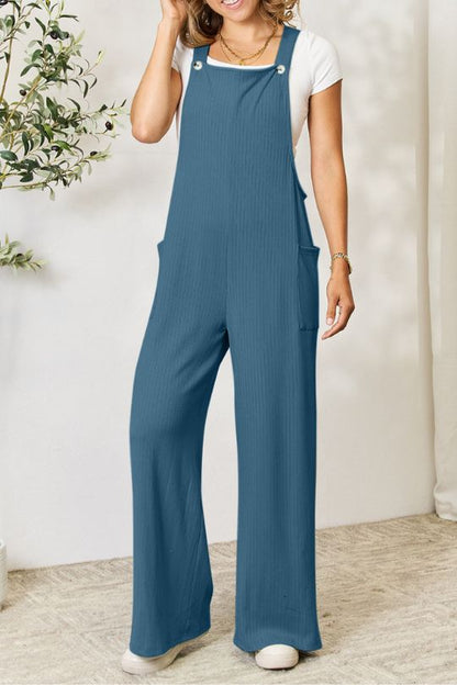 Casual Wide Leg Strap Shoulder Jumpsuit