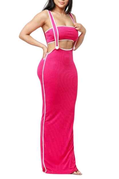 Two Piece Cropped Tube Top Dress Set