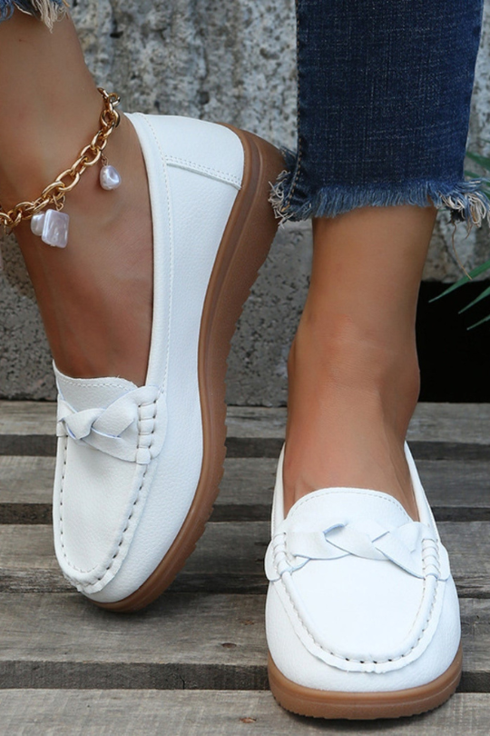 Classic Braid Wedge Heeled Loafers