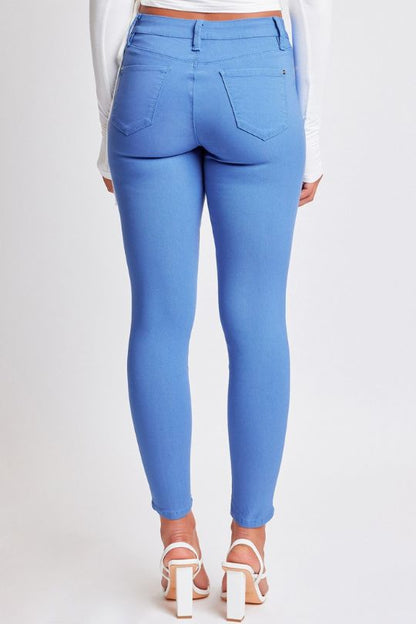 Women's Stretchy Mid-Rise Skinny Jeans in Blue