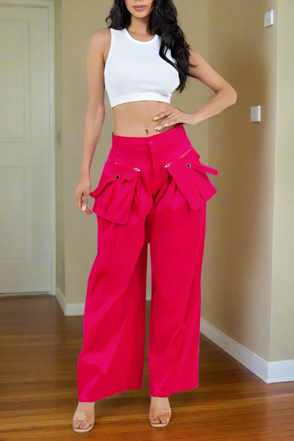 Cargo Pocket Palazzo Pants