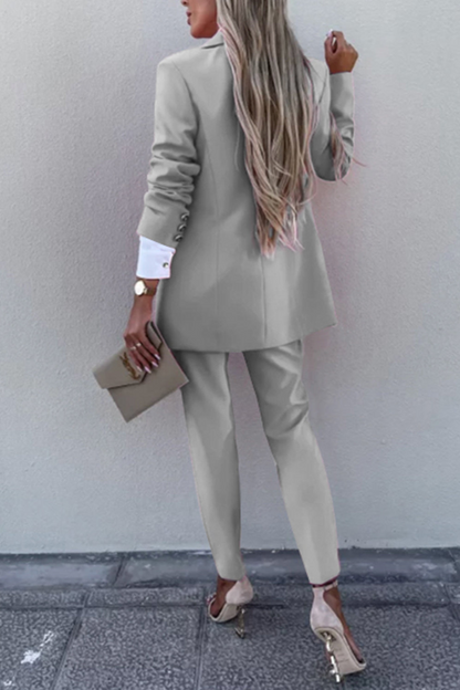 Women's Long Sleeve Blazer and Pants Set