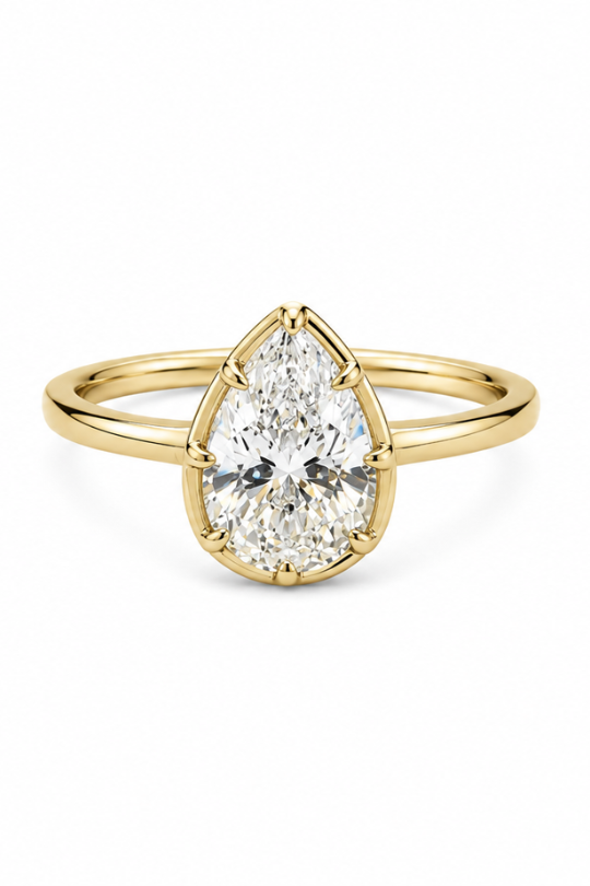 Pear Cut Bezel Ring