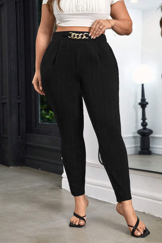 Plus Size Chain Accent Skinny Pants