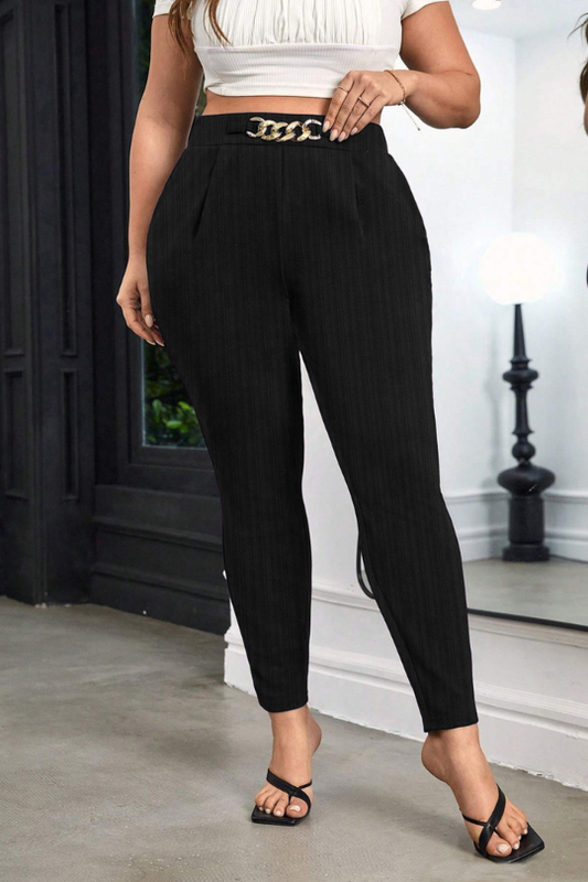 Plus Size Chain Accent Skinny Pants