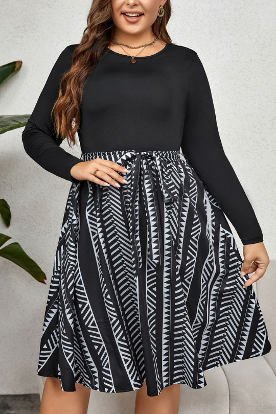 Plus Size Drawstring Waist Dress