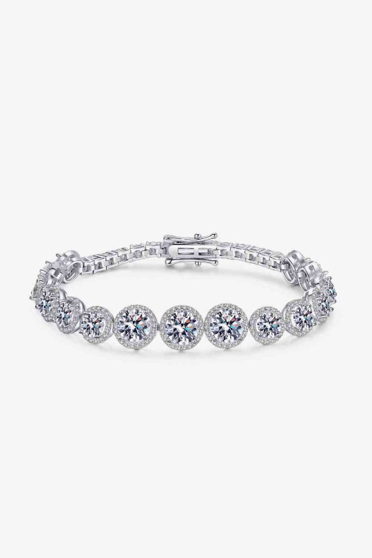Pulsera de moissanita de 10,4 quilates en plata de ley