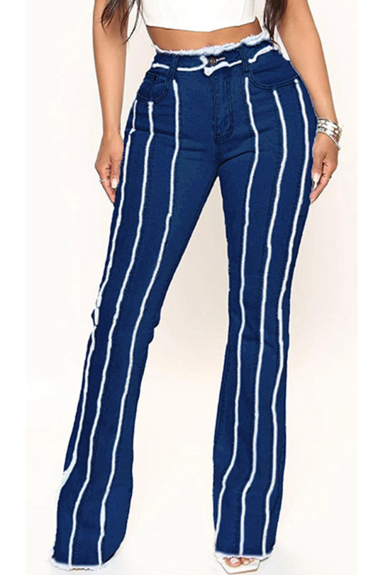 Sasha Striped High Stretch Jeans