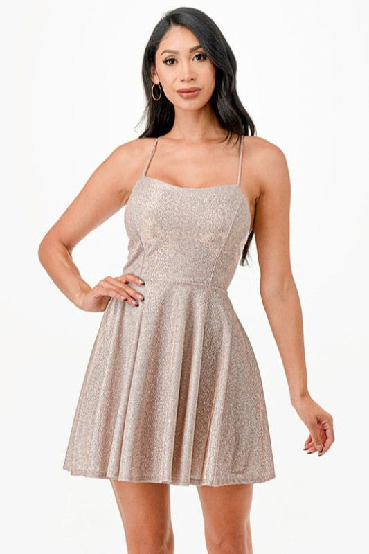 Shimmering Sweetheart Flare Cocktail Dress