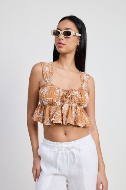Sleeveless Baby Doll Cropped Top