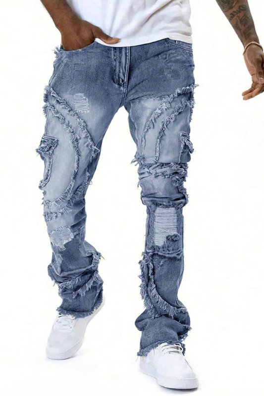 Street Flex Distressed Flare Jeans